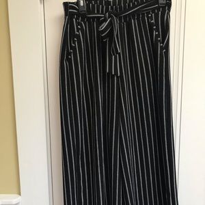black and white stripped pants